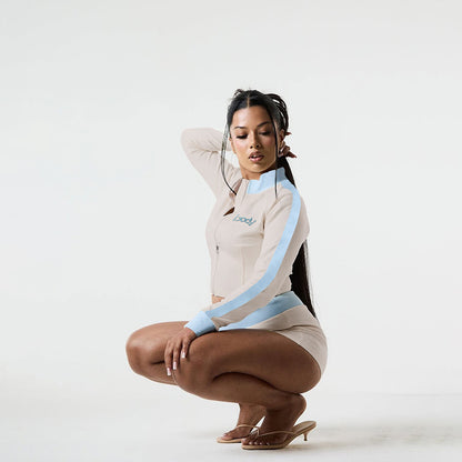 Women's Zip-Up Jacket and Shorts Set