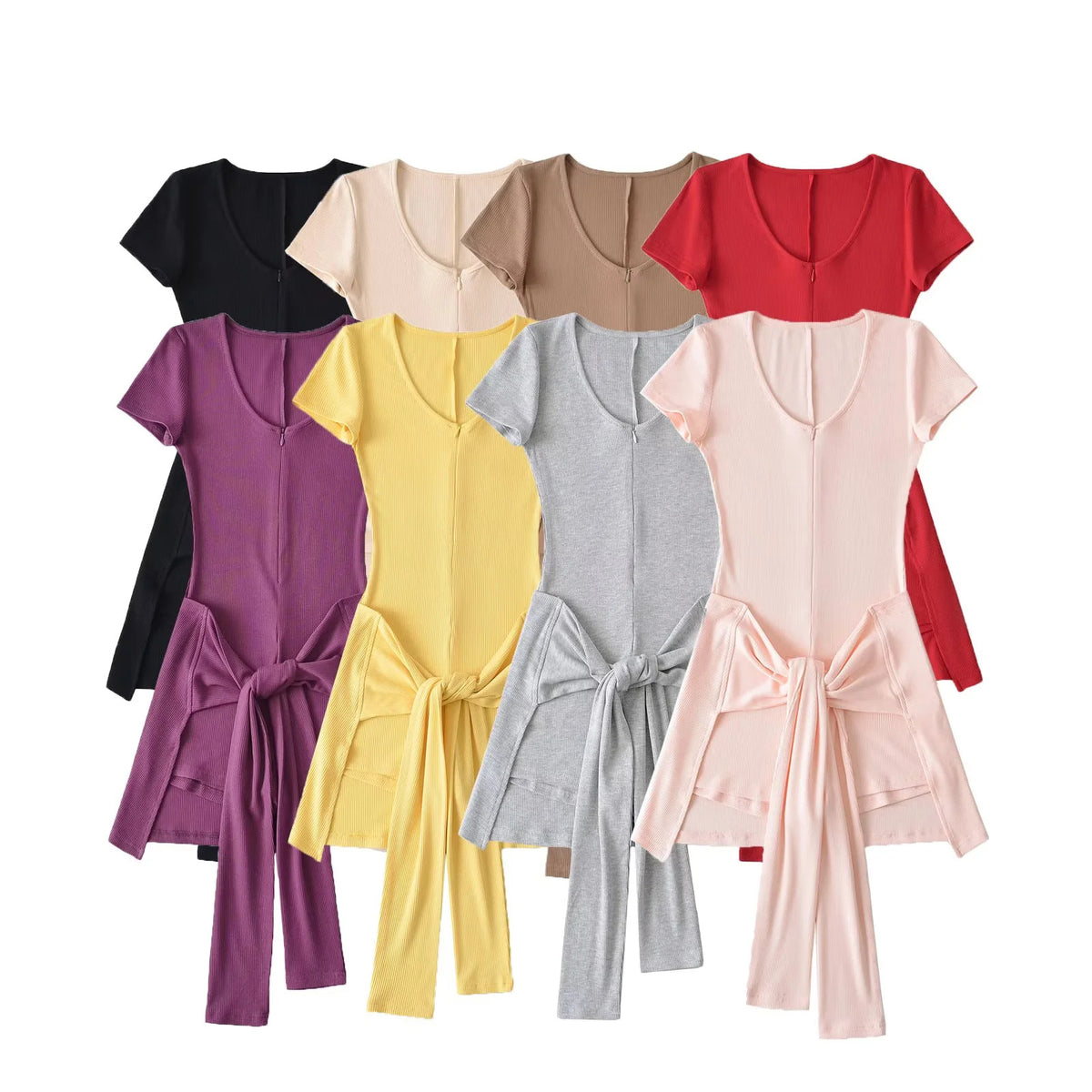 Cinch-Waist Fitness Playsuit