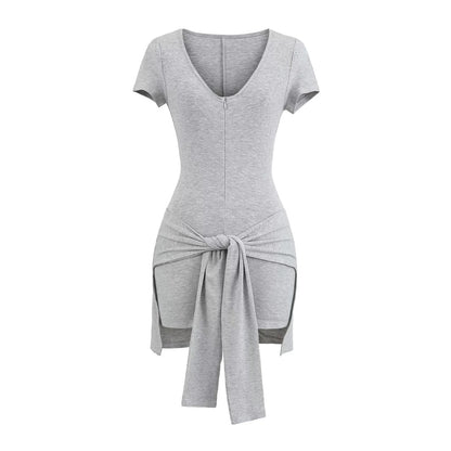 Cinch-Waist Fitness Playsuit