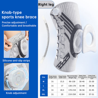 Adjustable Knob Knee Brace with Spring Support