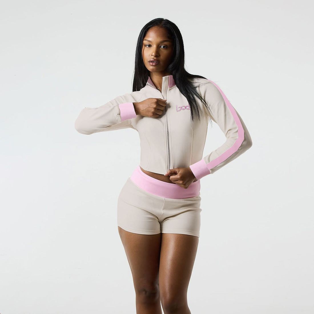 Women's Zip-Up Jacket and Shorts Set