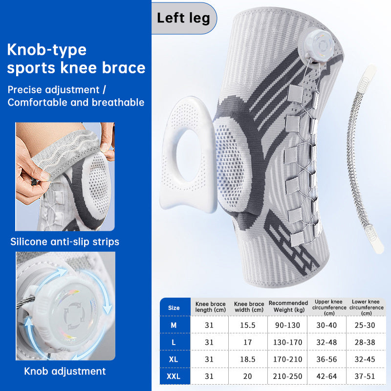 Adjustable Knob Knee Brace with Spring Support