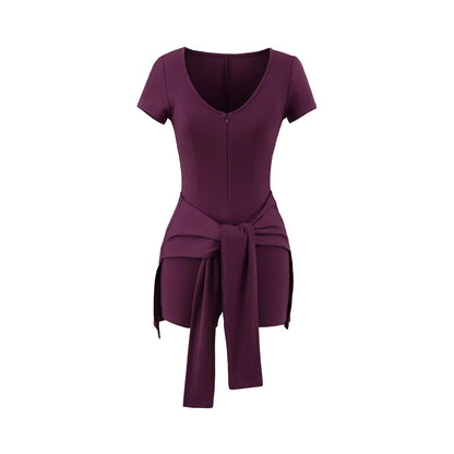 Cinch-Waist Fitness Playsuit