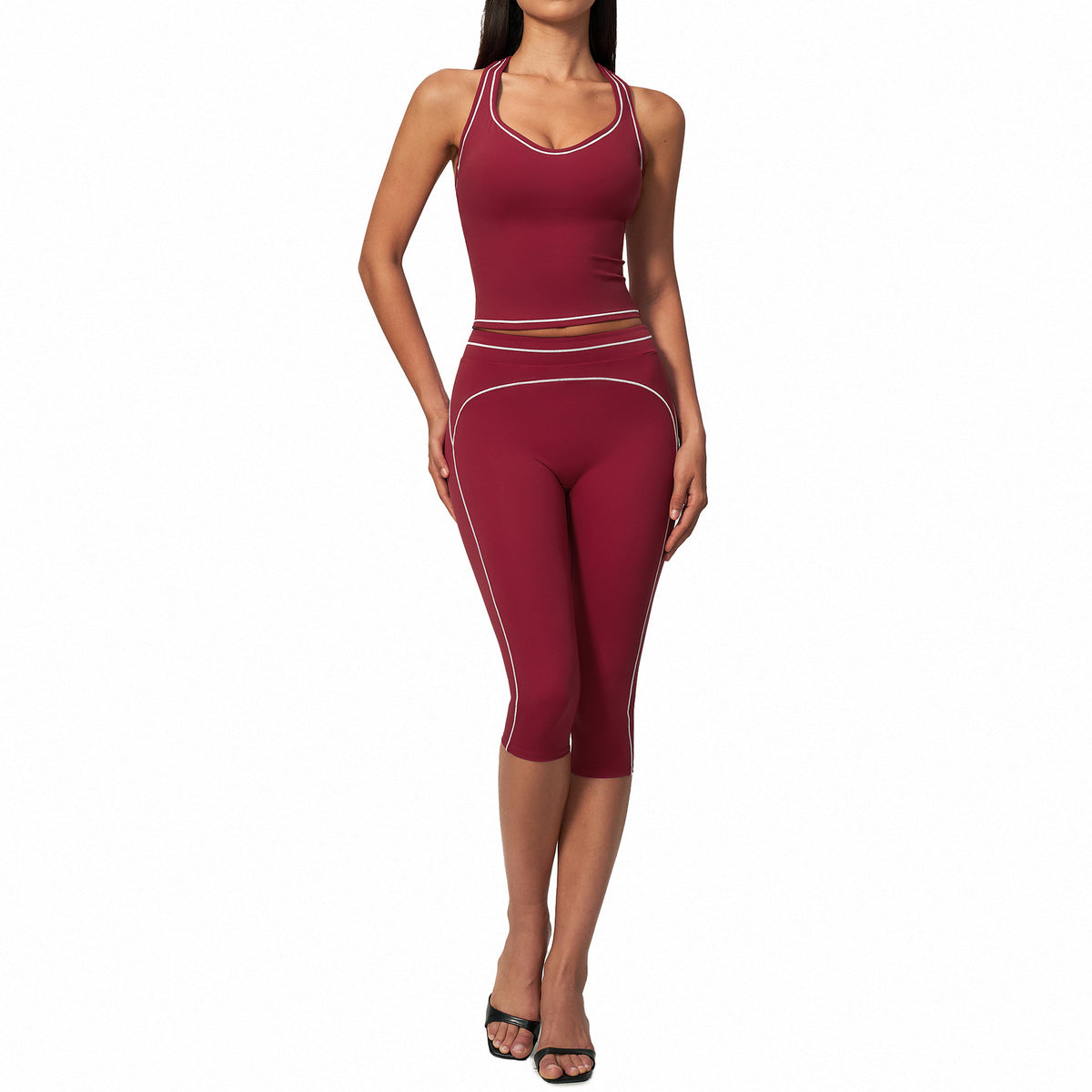 Women's V-Neck Tank Top and Leggings Set