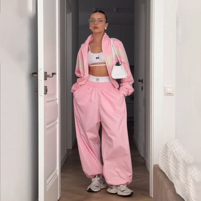 Women's Striped Track Suit Set