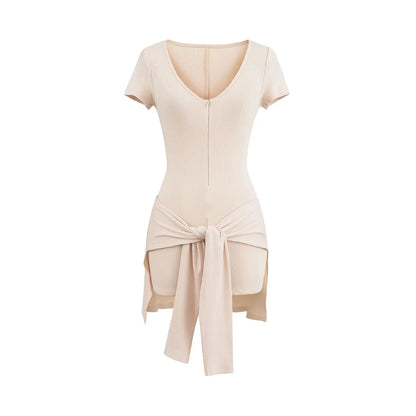 Cinch-Waist Fitness Playsuit