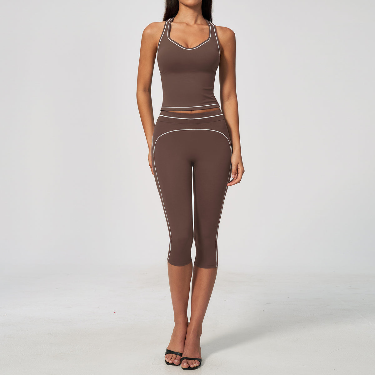 Women's V-Neck Tank Top and Leggings Set