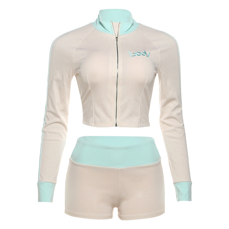 Women's Zip-Up Jacket and Shorts Set